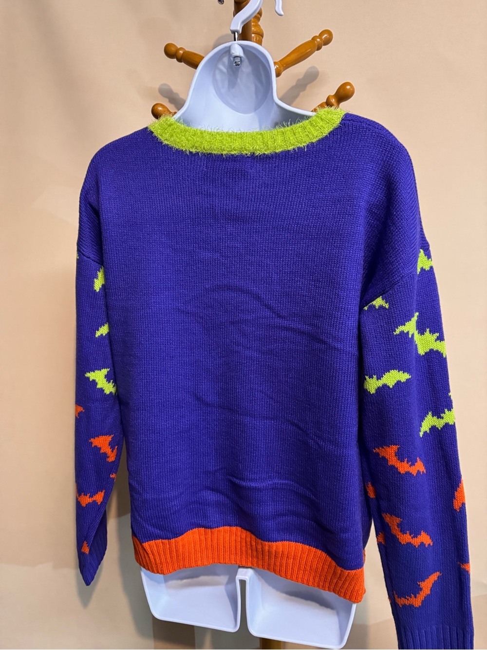 Peanuts Snoopy Crewneck Spooky Halloween Sweater in Purple, Orange & Lime - Picture 2 of 11
